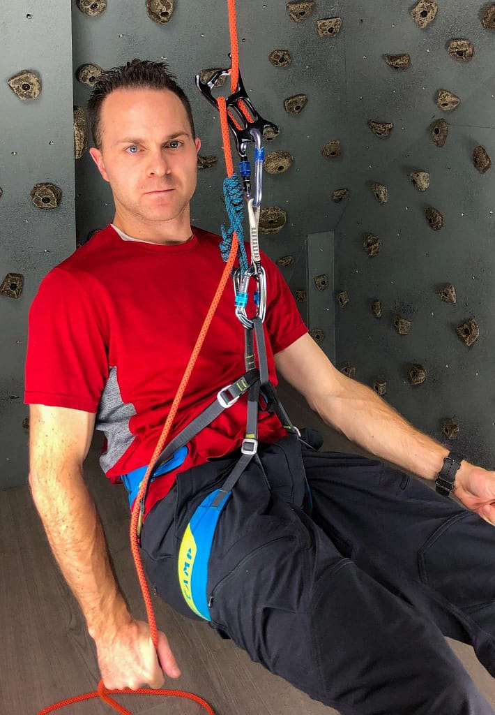 extended rappel with locking draw