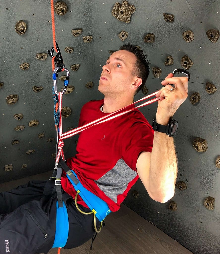 extended rappel with offset legs
