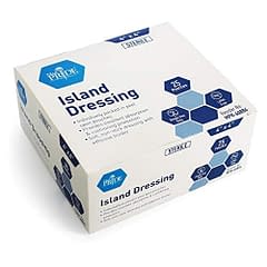 Medpride 4 x 4 Bordered Gauze Island Dressing 25 Pack Individually Packed Pouches Wound Dressing with Adhesive Breathable Borders Sterile Highly Absorbent Latex Free 0