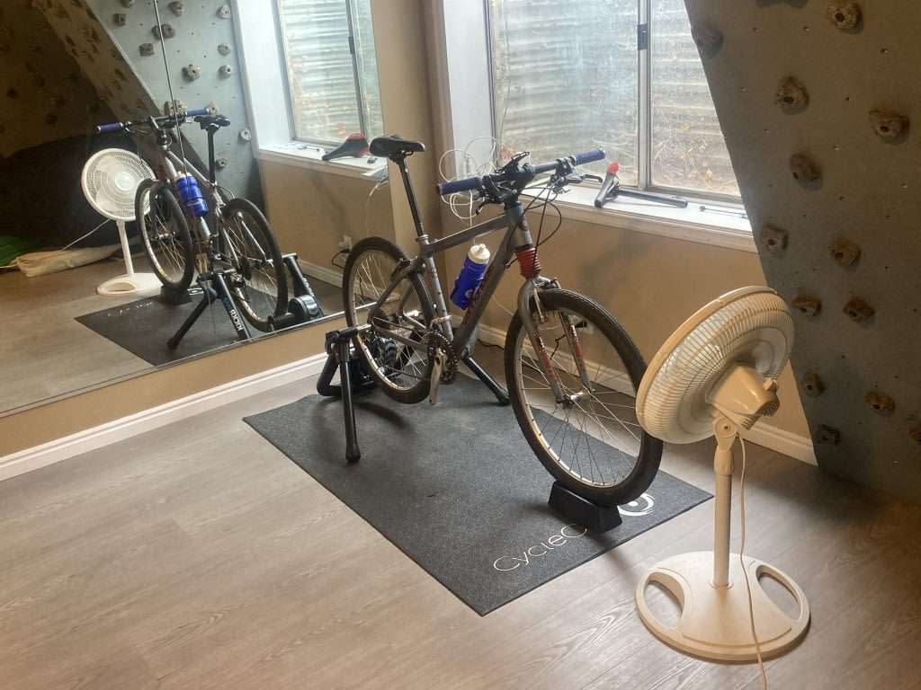 indoor bike training setup