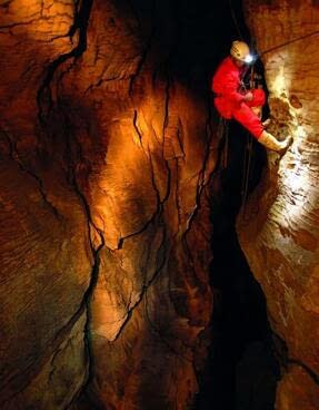 cave rappelling
