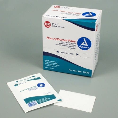 Non Adhering Gauze Pads 2 x 3 100 Pack Sterile 0