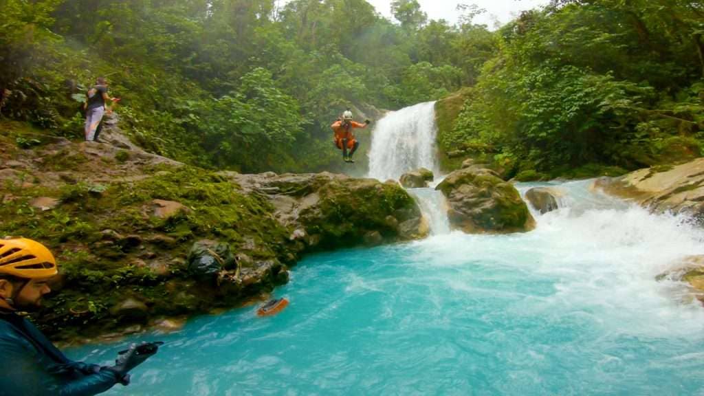 jumping off a cliff in costa rica
